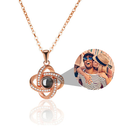Personalized 4 Swirl Projection Necklace